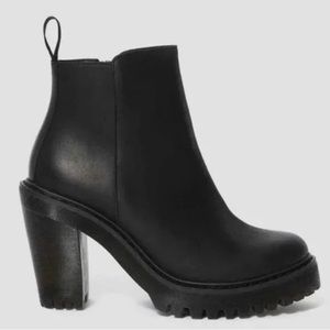 Dr. Martens Magdalena Chelsea Black Heeled Booties, Size 11